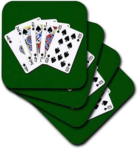 3dRose CST_218694_2 Покер Royal Flash Спейд Зелени Меки подложки с участието на популярни (комплект от 8)
