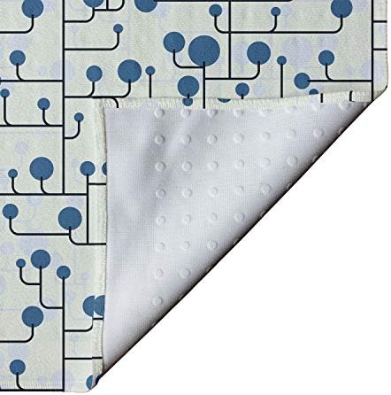 Кърпа за подложка за йога Ambesonne с геометричен модел, Абстрактни линии, точки с различни размери, Модерен