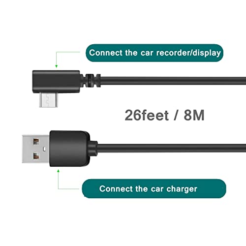 Кабел xsdtech с прав ъгъл 90 градуса, кабел Micro USB и е Съвместим с Garmin Dash CAM Mini, Mini 2, Тандем,