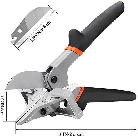 Кръст-cut ножици с механизма на палеца за ъглово рязане с допълнителни 2 остриета, Режещи инструменти на четвърт кръг за ъглово рязане на корнизи и облицовки, Регулир